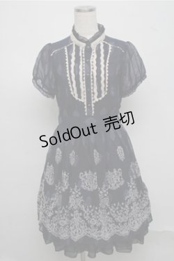 画像1: axes femme / ブロッキングフロッキーワンピース  紺 S-25-07-20-042-AX-OP-HR-ZI