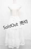 axes femme / ティアードコットンレーススカート  白 S-25-07-21-053-AX-CO-AS-ZS