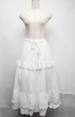 画像1: axes femme / ティアードコットンレーススカート  白 S-25-07-21-053-AX-CO-AS-ZS