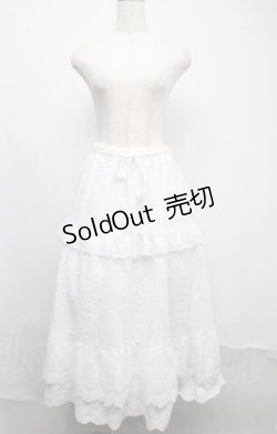 画像1: axes femme / ティアードコットンレーススカート  白 S-25-07-21-053-AX-CO-AS-ZS