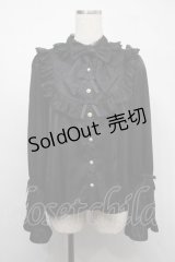 axes femme kawaii / ロココ姫袖ブラウス  黒 S-25-07-21-008-AX-BL-AS-ZS