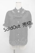 axes femme / ローズカメオ×ジャボブラウス  黒 S-25-07-21-009-AX-BL-AS-ZS