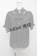 axes femme / ローズカメオ×ジャボブラウス  黒 S-25-07-21-009-AX-BL-AS-ZS