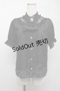 axes femme / ローズカメオ×ジャボブラウス  黒 S-25-07-21-009-AX-BL-AS-ZS