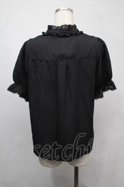 画像2: axes femme / ローズカメオ×ジャボブラウス  黒 S-25-07-21-009-AX-BL-AS-ZS