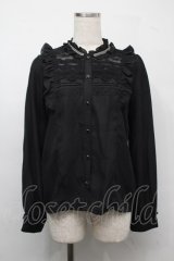 axes femme / ブローチ付きヴィンテージブラウス  黒 S-25-07-21-010-AX-BL-HR-ZS