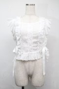 axes femme / サイドリボンフリルベスト  白 S-25-07-21-001-AX-TO-AS-ZS