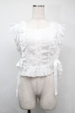 画像1: axes femme / サイドリボンフリルベスト  白 S-25-07-21-001-AX-TO-AS-ZS