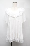 axes femme / ボリュームフリルチュニック  白 S-25-07-21-002-AX-TO-AS-ZS