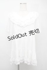 axes femme / ボリュームフリルチュニック  白 S-25-07-21-002-AX-TO-AS-ZS
