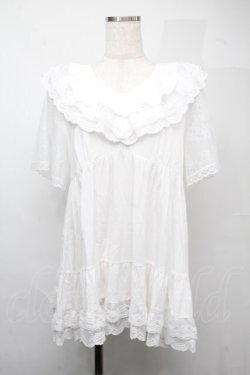 画像1: axes femme / ボリュームフリルチュニック  白 S-25-07-21-002-AX-TO-AS-ZS