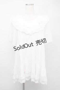 画像1: axes femme / ボリュームフリルチュニック  白 S-25-07-21-002-AX-TO-AS-ZS