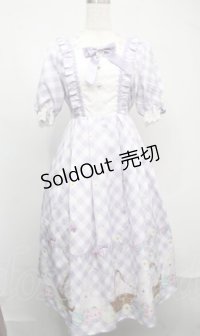 axes femme kawaii / イースター柄ワンピース  ラベンダー S-25-07-21-031-AX-OP-AS-ZS