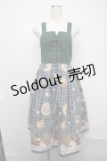 axes femme POETIQUE / アップルパイレースアップワンピース  グリーン S-25-07-21-032-AX-OP-AS-ZI