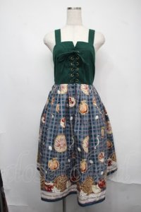 axes femme POETIQUE / アップルパイレースアップワンピース  グリーン S-25-07-21-032-AX-OP-AS-ZI