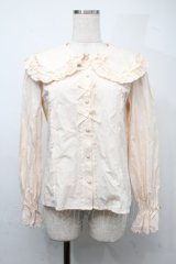 axes femme kawaii / 丸襟コットンブラウス  オフ S-25-07-21-003-AX-BL-AS-ZS