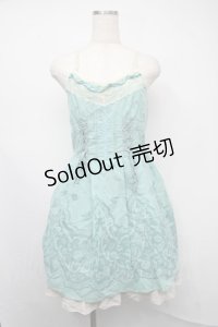 axes femme / オパール花パネルフレアーワンピース  グリーン S-25-07-21-040-AX-SK-HR-ZS