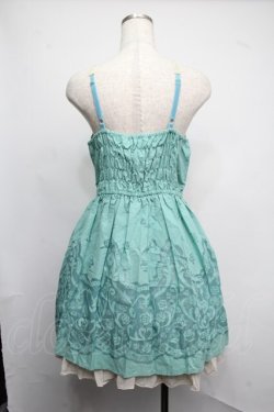 画像2: axes femme / オパール花パネルフレアーワンピース  グリーン S-25-07-21-040-AX-SK-HR-ZS