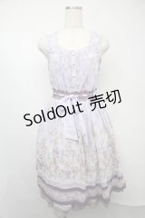 axes femme / カラーローズパネル柄ワンピース  ラベンダー S-25-07-21-045-AX-OP-HR-ZS