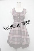 axes femme / チェック柄カットチュニ  ピンクｘワイン S-25-07-21-046-AX-OP-AS-ZI