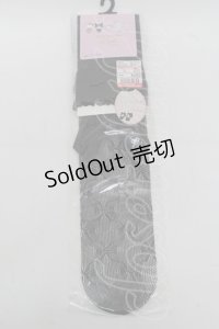 m petit by misako / AMOVKTPレースリボンオーバーニー  黒 S-25-07-22-005-LO-ZA-AS-ZS