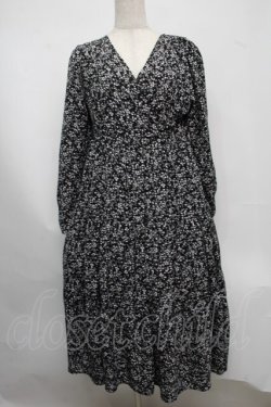画像1: Maison de FLEUR Petite Robe / カシュクールワンピース  黒 S-25-07-22-044-EL-OP-AS-ZS