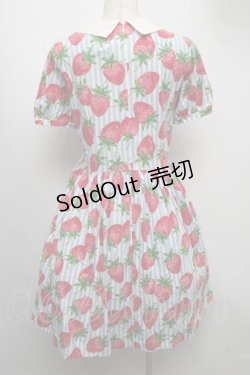 画像2: Jane Marple / ストロベリーmeetsストライプワンピース - サックス S-25-07-22-051-JM-OP-ET-ZS