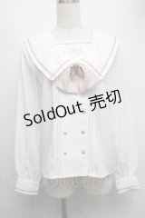 Amavel / 襟刺繍ブラウス  オフｘピンク S-25-07-22-054-CA-JA-AS-ZS