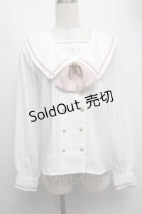 Amavel / 襟刺繍ブラウス  オフｘピンク S-25-07-22-054-CA-JA-AS-ZS