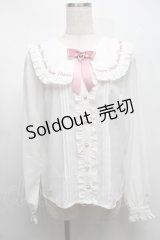 Amavel / セーラーブラウス  白ｘピンク S-25-07-22-010-CA-TO-AS-ZS