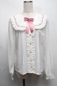 Amavel / セーラーブラウス  白ｘピンク S-25-07-22-010-CA-TO-AS-ZS
