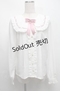 Amavel / セーラーブラウス  白ｘピンク S-25-07-22-010-CA-TO-AS-ZS