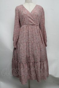 Maison de FLEUR / 花柄マキシワンピース  ピンク S-25-07-22-023-LO-ZA-ET-ZT302
