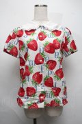 Jane Marple / Strawberry Meets Logoブラウス  白 S-25-07-22-026-JM-TO-AS-ZS