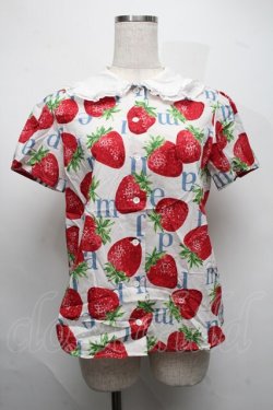 画像1: Jane Marple / Strawberry Meets Logoブラウス  白 S-25-07-22-026-JM-TO-AS-ZS