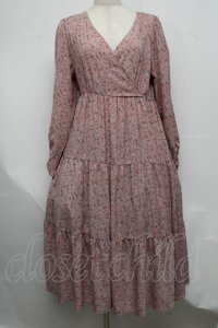 Maison de FLEUR / 花柄マキシワンピース  ピンク S-25-07-22-029-LO-ZA-AS-ZT261