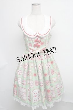画像1: Angelic Pretty / Sunny Day Brunchジャンパースカート  グリーン S-25-07-26-046-AP-OP-AS-ZS