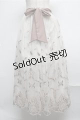 axes femme / チュールカラー刺繍スカート  キナリ S-25-07-26-047-AX-SK-HR-ZS