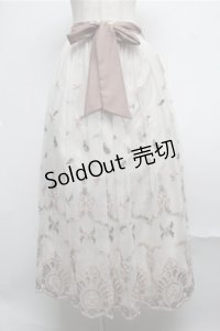 axes femme / チュールカラー刺繍スカート  キナリ S-25-07-26-047-AX-SK-HR-ZS
