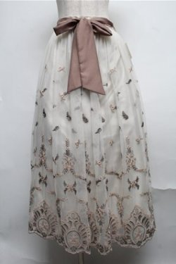 画像1: axes femme / チュールカラー刺繍スカート  キナリ S-25-07-26-047-AX-SK-HR-ZS