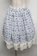 axes femme / 花柄スカート  白Ｘサックス S-25-07-26-048-AX-SK-AS-ZS