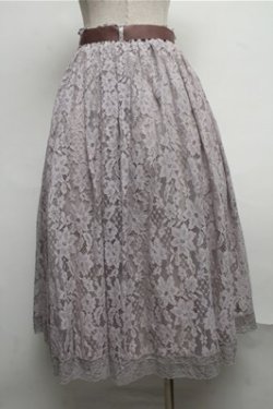 画像2: axes femme / 総レースロングスカート  グレー S-25-07-26-051-AX-SK-HR-ZS