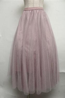 画像1: axes femme / ロングチュールスカート  ピンク S-25-07-26-053-AX-SK-AS-ZS