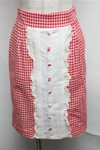 Secret Honey / ギンガムチェックタイトスカート  赤 S-25-07-26-054-CA-SK-AS-ZT484