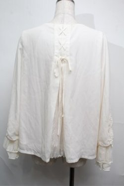 画像2: axes femme / 袖レースシフォンプルオーバー  キナリ S-25-07-26-006-AX-TO-HR-ZS