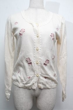 画像1: axes femme / ブーケ刺繍カーディガン  オフ S-25-07-26-007-AX-TO-HR-ZS