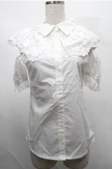 Swankiss / レースデザイン肩開きブラウス  白 S-25-07-26-002-CA-TO-AS-ZS
