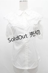 Swankiss / レースデザイン肩開きブラウス  白 S-25-07-26-002-CA-TO-AS-ZS