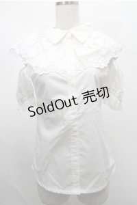 Swankiss / レースデザイン肩開きブラウス  白 S-25-07-26-002-CA-TO-AS-ZS