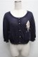 画像1: axes femme / ブーケ手刺繍サマーカーディガン  紺 S-25-07-26-021-AX-TO-AS-ZS (1)